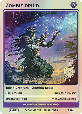 Zombie Druid MTG token 2/2