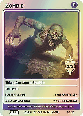 Zombie MTG token 2/2 (v.2)