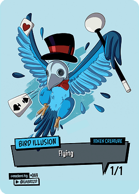 Bird Illusion MTG token 1/1