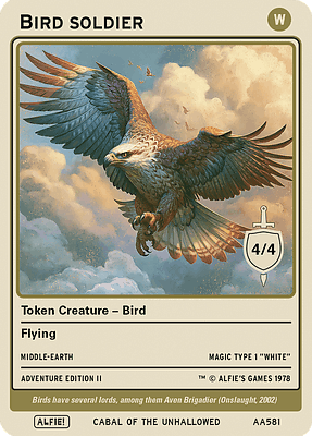 Bird Soldier MTG token 4/4