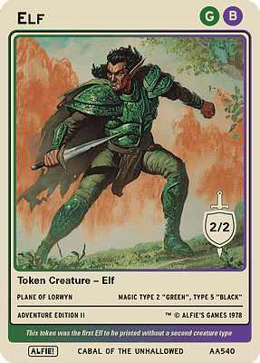 Elf MTG token 2/2