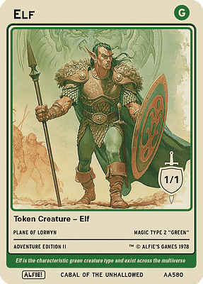 Elf MTG token 1/1