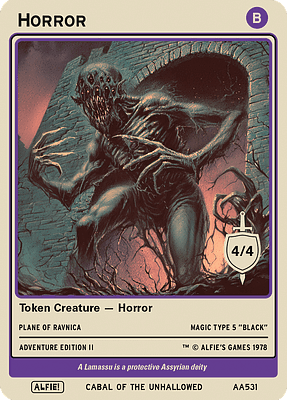 Horror MTG token 4/4