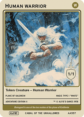 Human Warrior MTG token 1/1