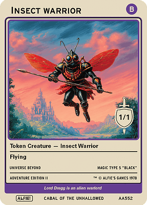 Insect Warrior MTG token 1/1