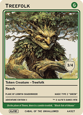Treefolk MTG token 3/4