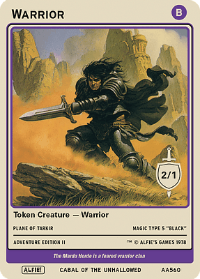 Warrior MTG token 2/1