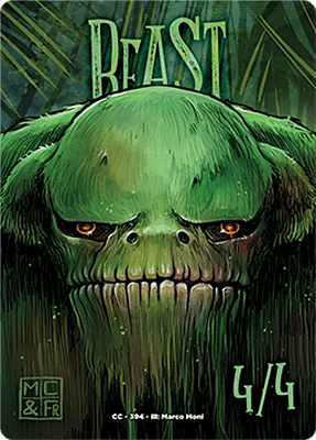 Beast MTG token 4/4 (v.2)