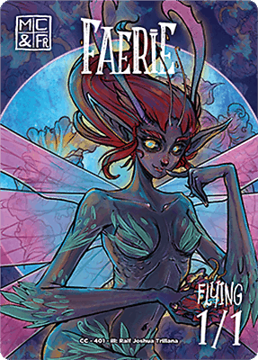 Faerie MTG token 1/1 (v.2)