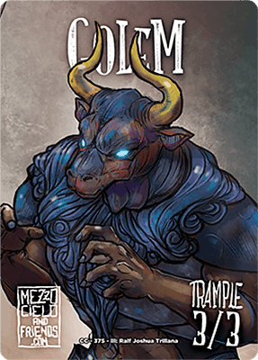 Golem MTG token 3/3 (v.2)