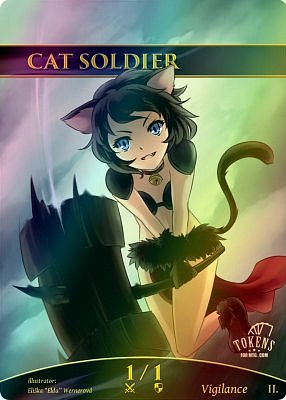Cat Soldier MTG token 1/1