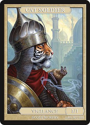 Cat Soldier MTG token 1/1