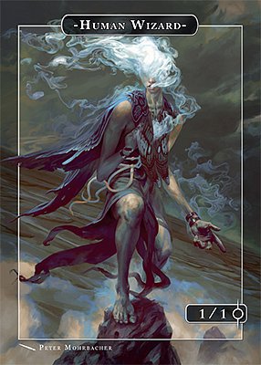 Human Wizard MTG token 1/1 (v.2)