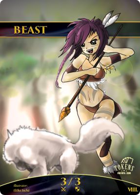 Beast MTG token 3/3 (v.2)