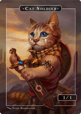 Cat Soldier MTG token 1/1