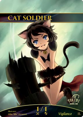 Cat Soldier MTG token 1/1