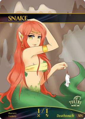 Snake MTG token 1/1 (v.2)