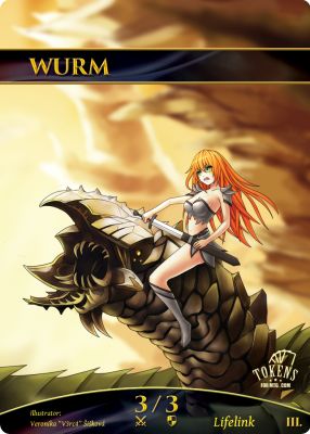 Wurm MTG token 3/3 (v.2)